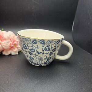 The Old Pottery Company Blue & White Floral Wonky Mug